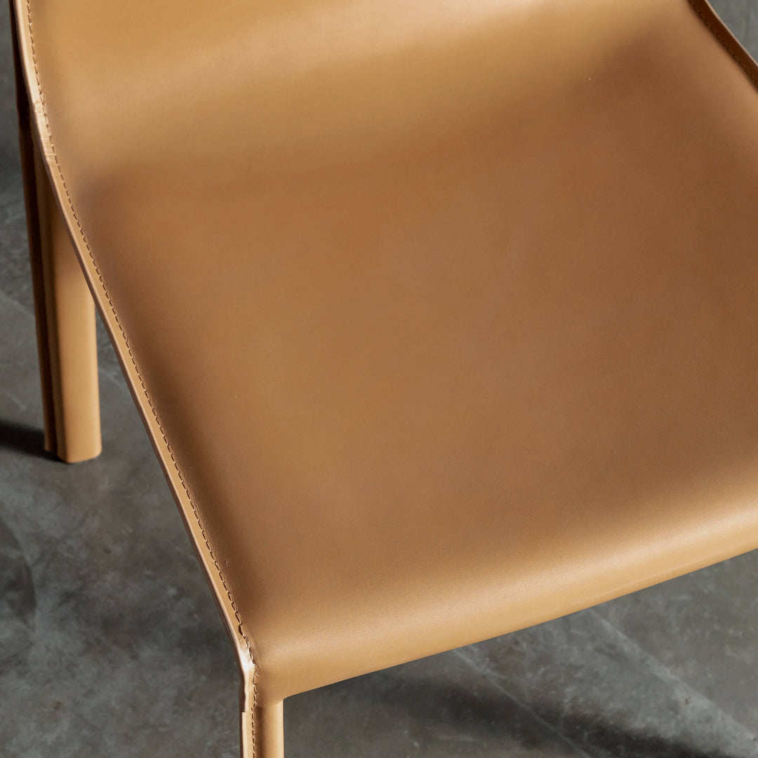 PARSONS MID CENTURY VEGAN LEATHER DINING CHAIR | BUNDLE + SAVE | SADDLE TAN