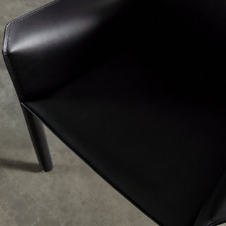 PARSONS MID CENTURY VEGAN LEATHER CARVER ARMCHAIR  |  NOIR BLACK