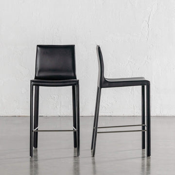 PARSONS MID CENTURY VEGAN LEATHER BAR CHAIR  |  NOIR BLACK