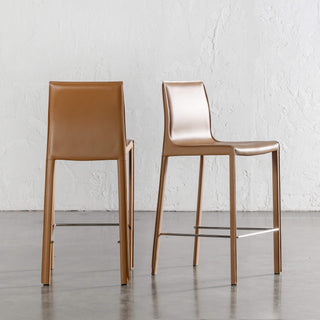 PARSONS MID CENTURY VEGAN LEATHER BAR CHAIR  |  SADDLE TAN