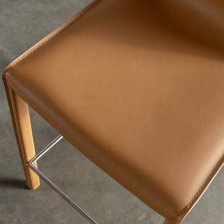 PARSONS MID CENTURY VEGAN LEATHER BAR CHAIR  |  SADDLE TAN