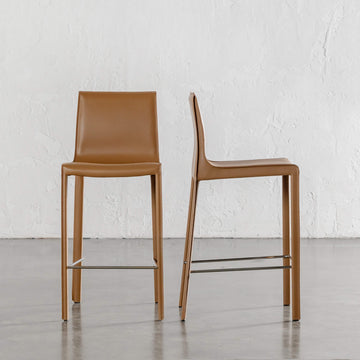 PARSONS MID CENTURY VEGAN LEATHER BAR CHAIR  |  SADDLE TAN