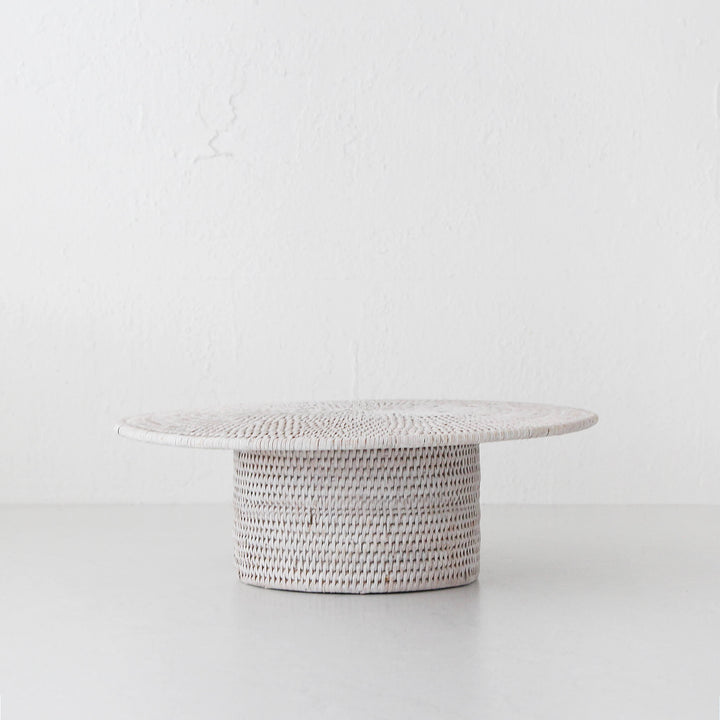 PAUME RATTAN FOOTED PLATE  |  WHITE WASH RATTAN | X LARGE