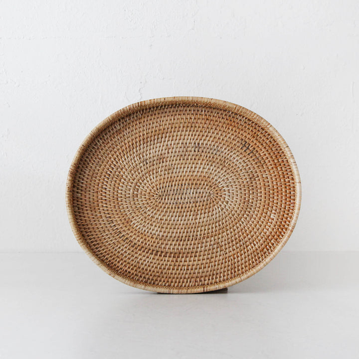 PAUME RATTAN OVAL TRAY  |  NATURAL RATTAN