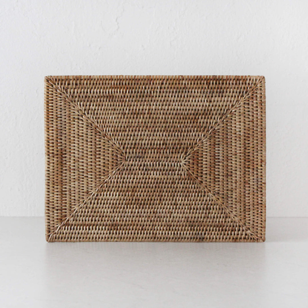 PAUME RATTAN RECTANGLE PLACEMAT  |  NATURAL  |  SET OF 4