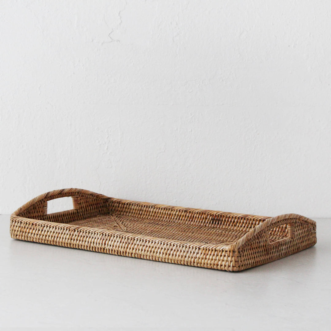 PAUME RATTAN RECTANGLE TRAY | SET OF 2 | NATURAL