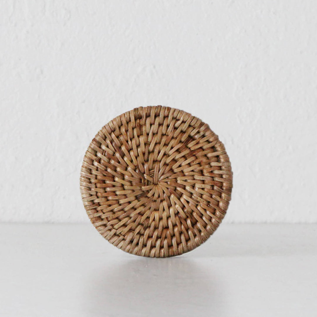 PAUME RATTAN ROUND COASTER | SET OF 6 | NATURAL RATTAN