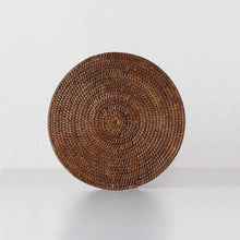 PAUME RATTAN ROUND PLACEMAT  |  ANTIQUE BROWN  |  SET OF 6
