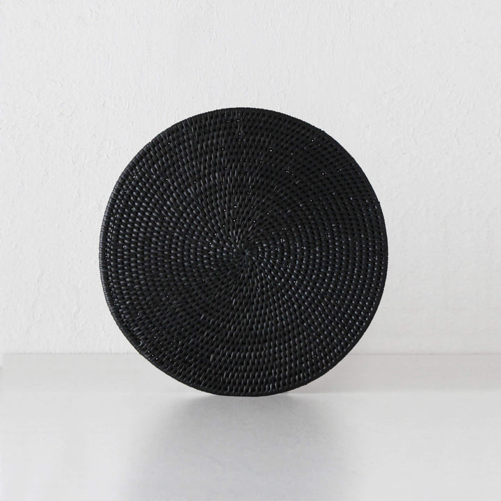 PAUME RATTAN ROUND PLACEMAT | BLACK | SET OF 4