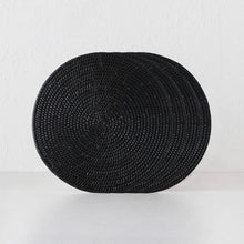 PAUME RATTAN ROUND PLACEMAT | BLACK | SET OF 4