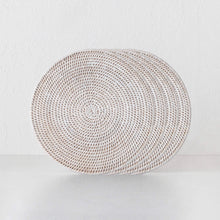 PAUME RATTAN ROUND PLACEMAT | WHITE WASH | SET OF 4