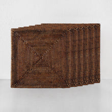 PAUME RATTAN SQUARE PLACEMAT  |  ANTIQUE BROWN  |  SET OF 6PAUME RATTAN SQUARE PLACEMAT  |  ANTIQUE BROWN  |  SET OF 6