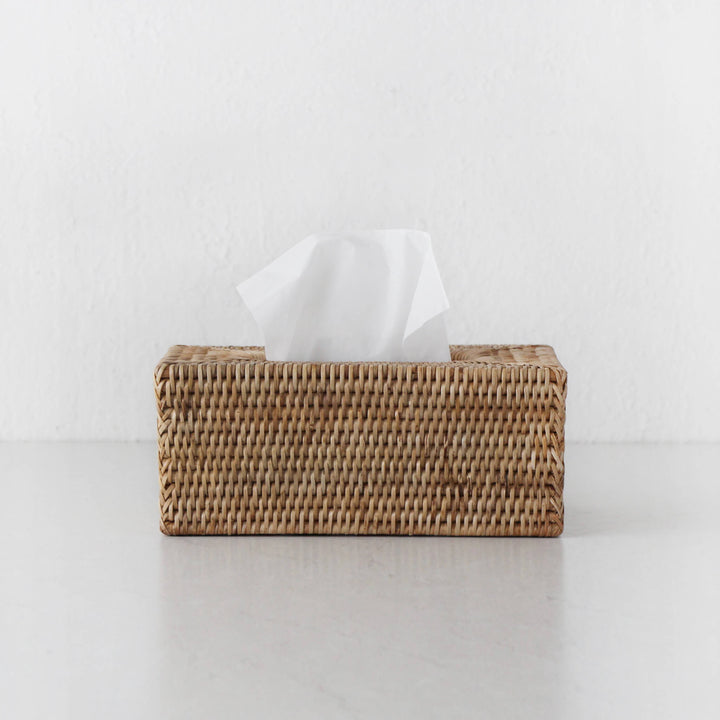 PAUME RATTAN TISSUE BOX COVER  |  RECTANGLE  |  NATURAL  |  BUNDLE X2