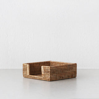 PAUME NAPKIN BOX  |  NATURAL RATTAN