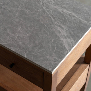 PERNEL CONRAD NIGHT STAND  |  DEEP WALNUT  |  VALENTINA GRIGIO CERAMICA TOP