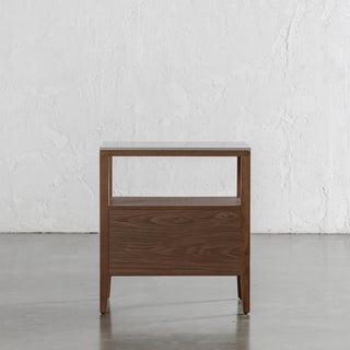 PERNEL JARDIN NIGHT STAND  |  DEEP WALNUT  |  VALENTINA GRIGIO CERAMICA TOP