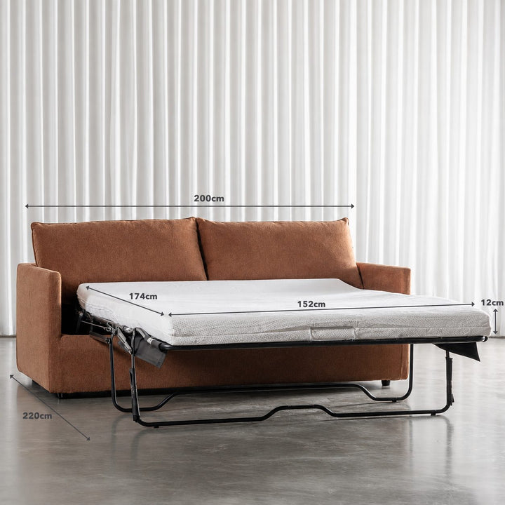 PILOTI BREMAN SLIP COVER SOFA BED  |  3.5 SEATER  |  BURNT UMBER RUST