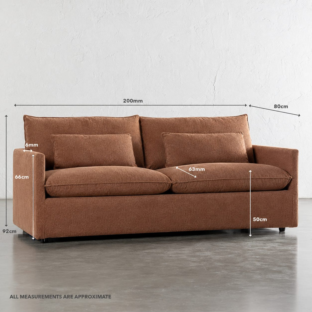 PILOTI BREMAN SLIP COVER SOFA BED  |  3.5 SEATER  |  BURNT UMBER RUST