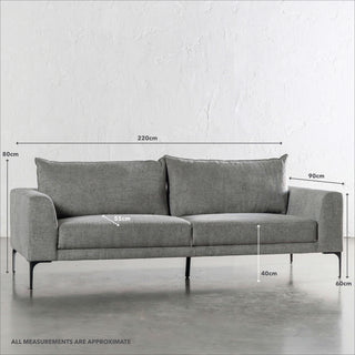 PILOTI 3 SEATER SOFA  |  GREYTHORN SHADOW | MEASUREMENTS