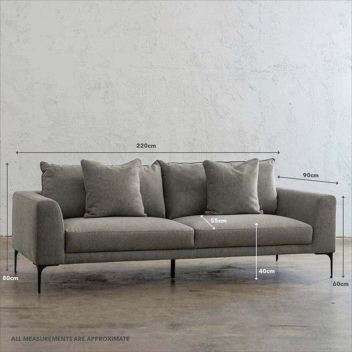 PILOTI 3 SEATER SOFA | GREYTHORN SHADOW | MEASUREMENTS