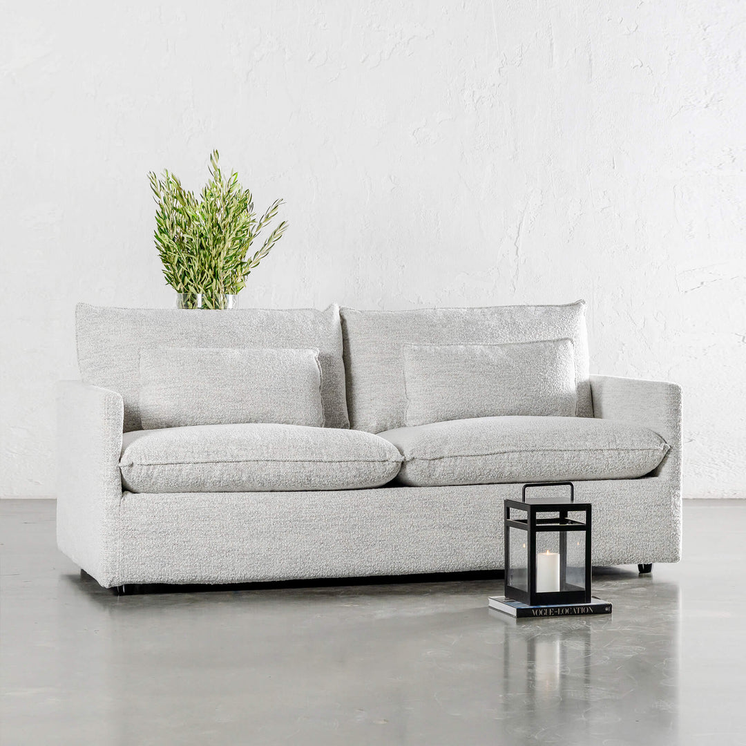 PILOTI BREMAN SLIP COVER SOFA BED  |  3.5 SEATER  |  ASHEN MIST BOUCLE
