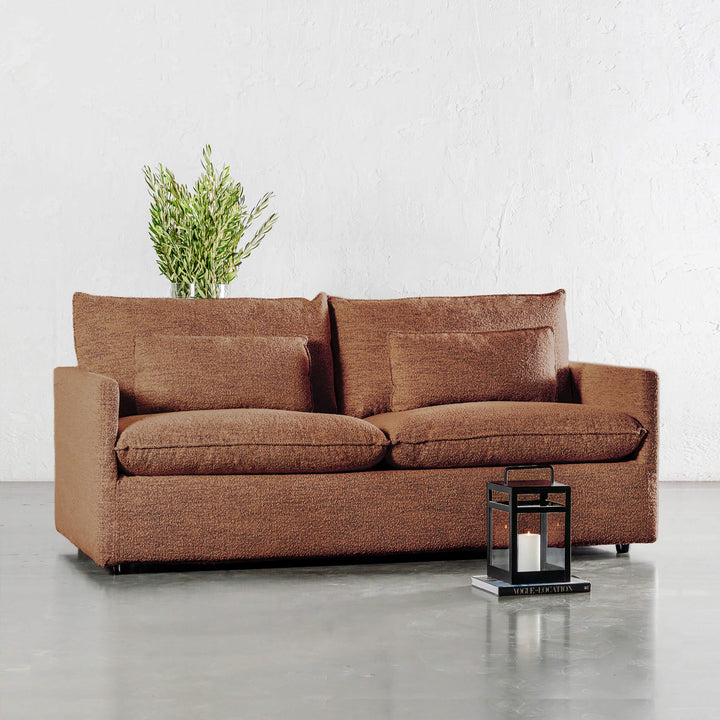 PILOTI BREMAN SLIP COVER SOFA BED  |  3.5 SEATER  |  BURNT UMBER RUST