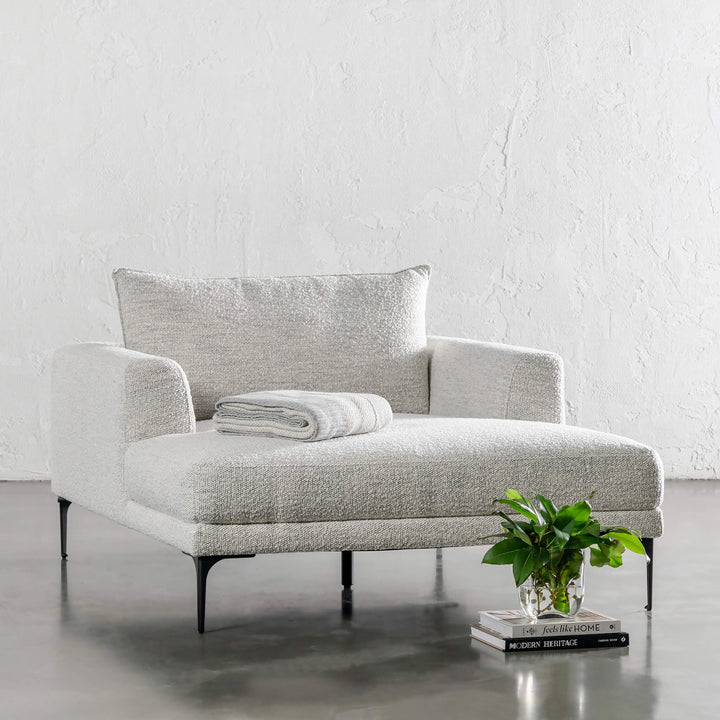 PILOTI CHAISE LOUNGE CHAIR  |  ASHEN MIST BOUCLE