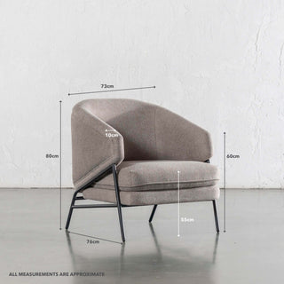 PILOTI ESSEN ARMCHAIR  |  BEDARRA SAND | MEASUREMENTS