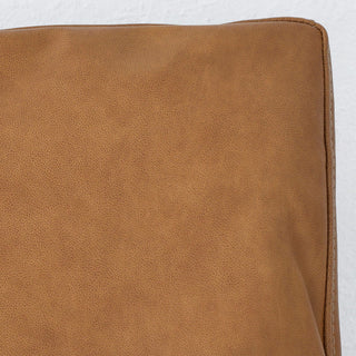 PILOTI LEATHER SCATTER CUSHION BUNDLE X2  |  45X45CM  |  DAKOTA SADDLE TAN | CLOSEUP SIDE 1