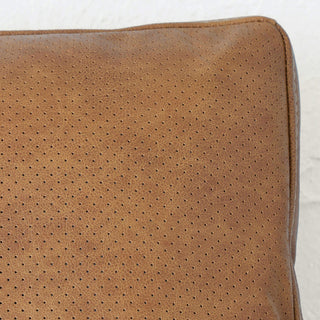 PILOTI LEATHER SCATTER CUSHION BUNDLE X2  |  45X45CM  |  DAKOTA SADDLE TAN | CLOSEUP SIDE 2