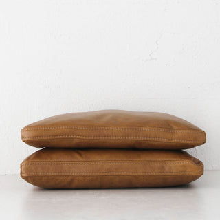 PILOTI LEATHER SCATTER CUSHION BUNDLE X2  |  45X45CM  |  DAKOTA SADDLE TAN