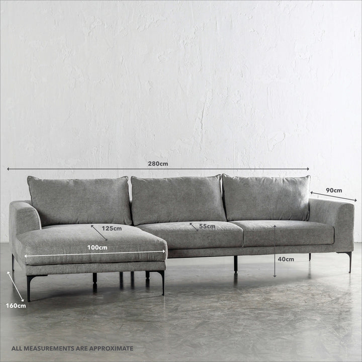 PILOTI MODULAR LOUNGE SOFA | GREYTHORN SHADOW | MEASUREMENTS