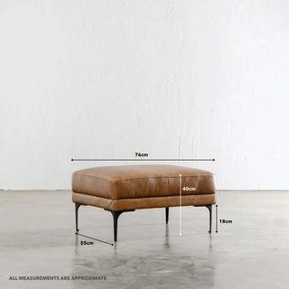 PILOTI OTTOMAN  |  DAKOTA SADDLE TAN | MEASUREMENTS