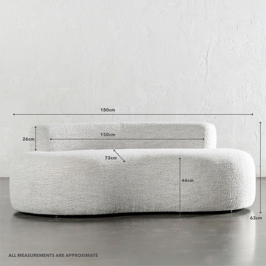 PILOTI WENDORF DAYBED SOFA  |  ASHEN MIST BOUCLE | MEASUREMENTS