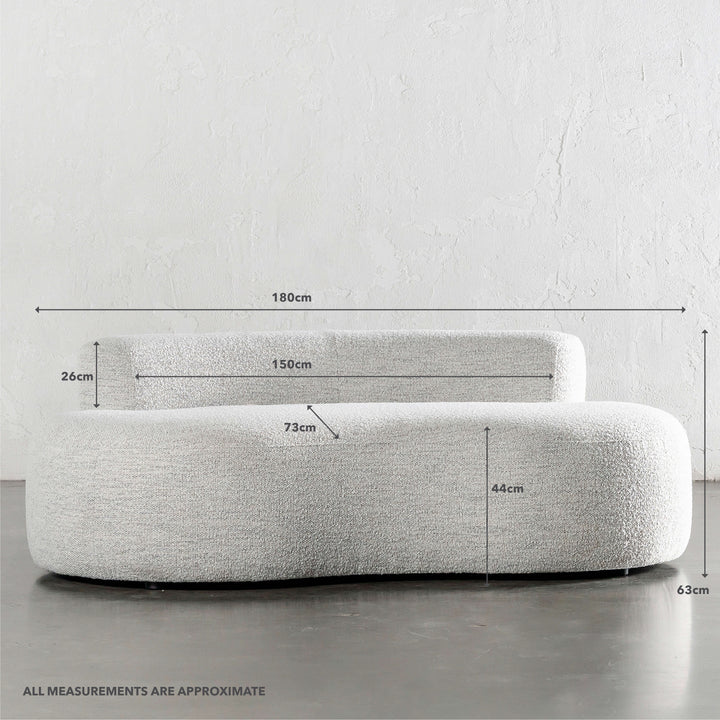 PILOTI WENDORF DAYBED SOFA  |  ASHEN MIST BOUCLE | MEASUREMENTS