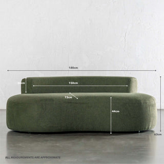 PILOTI WENDORF DAYBED SOFA  |  CYPRESS VINE GREEN | MEASUREMENTS