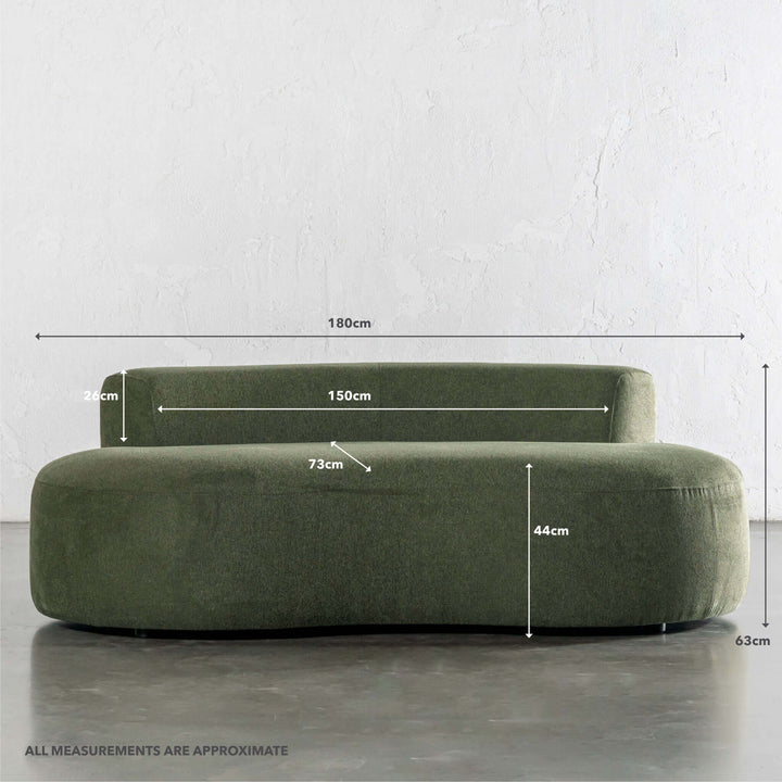 PILOTI WENDORF DAYBED SOFA  |  CYPRESS VINE GREEN | MEASUREMENTS