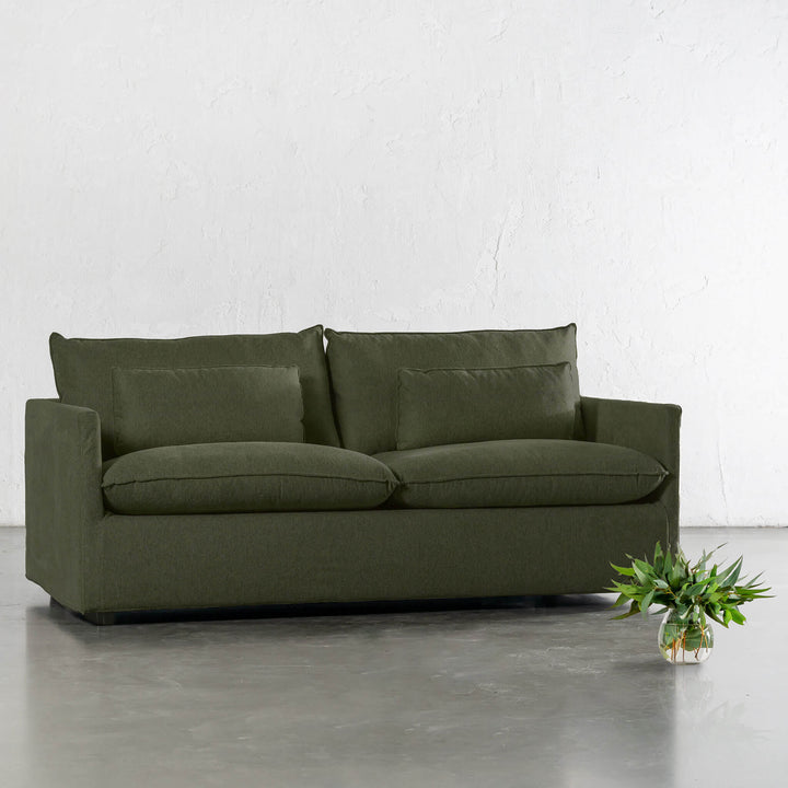 PILOTI BREMAN SLIP COVER SOFA BED  |  3.5 SEATER  |  CYPRESS VINE GREEN
