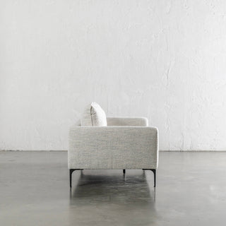 PILOTI 3 SEATER SOFA  |  ASHEN MIST BOUCLE  |  SIDE VIEW