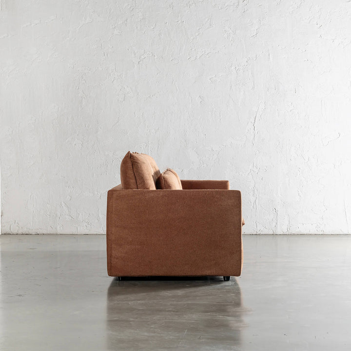 PILOTI BREMAN SLIP COVER SOFA BED  |  3.5 SEATER  |  BURNT UMBER RUST