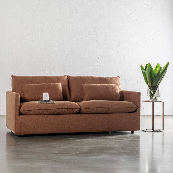 PILOTI BREMAN SLIP COVER SOFA BED  |  3.5 SEATER  |  BURNT UMBER RUST