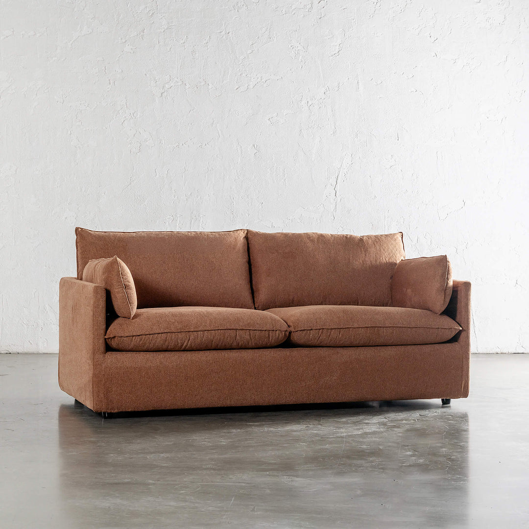 PILOTI BREMAN SLIP COVER SOFA BED  |  3.5 SEATER  |  BURNT UMBER RUST