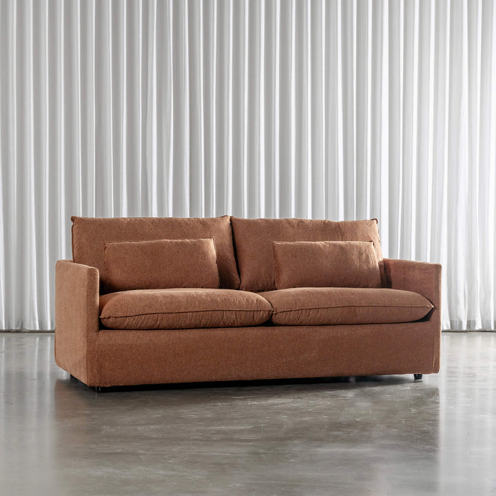 PILOTI BREMAN SLIP COVER SOFA BED  |  3.5 SEATER  |  BURNT UMBER RUST