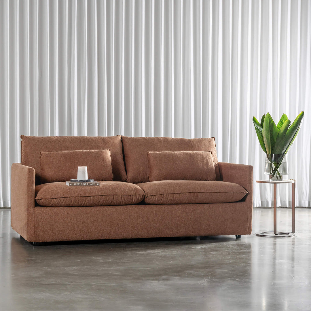 PILOTI BREMAN SLIP COVER SOFA BED  |  3.5 SEATER  |  BURNT UMBER RUST