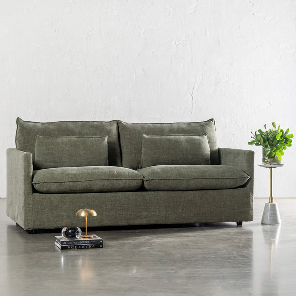 PILOTI BREMAN SLIP COVER SOFA BED  |  3.5 SEATER  |  CYPRESS VINE GREEN