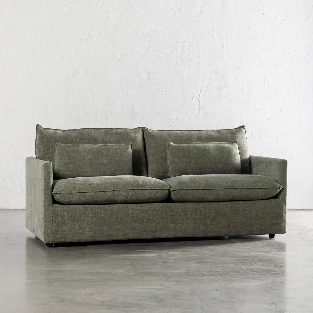 PILOTI BREMAN SLIP COVER SOFA BED  |  3.5 SEATER  |  CYPRESS VINE GREEN