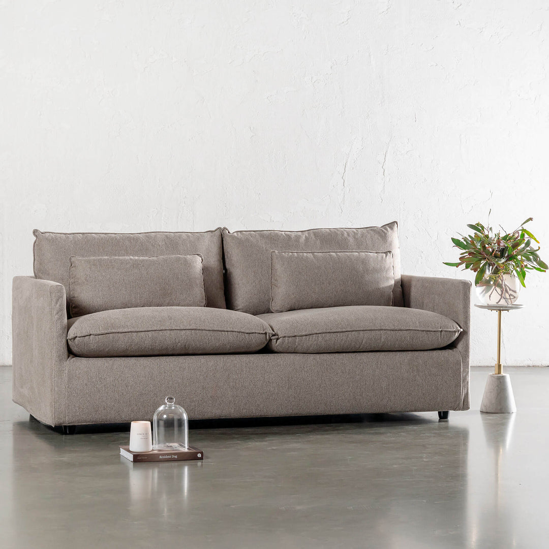 PILOTI BREMAN SLIP COVER SOFA BED  |  3.5 SEATER  |  BEDARRA SAND