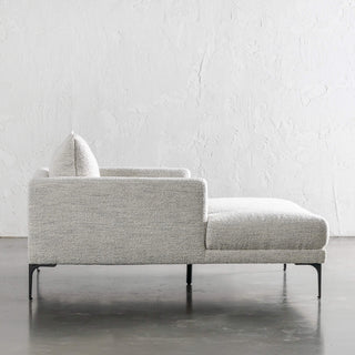 PILOTI CHAISE LOUNGE CHAIR  |  ASHEN MIST BOUCLE  |  SIDE VIEW