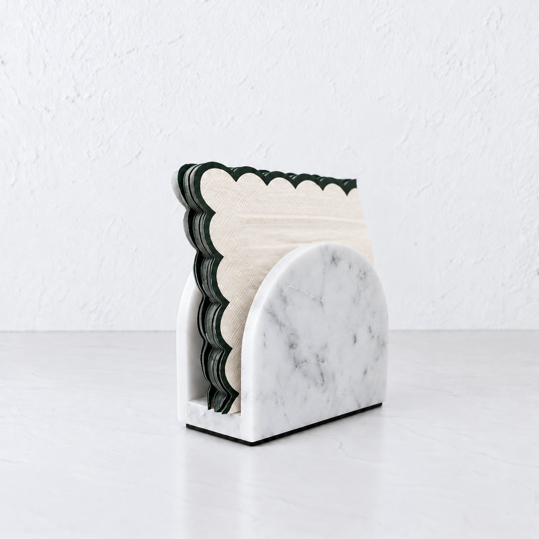 PISANI ARCH NAPKIN HOLDER  |  WHITE MARBLE