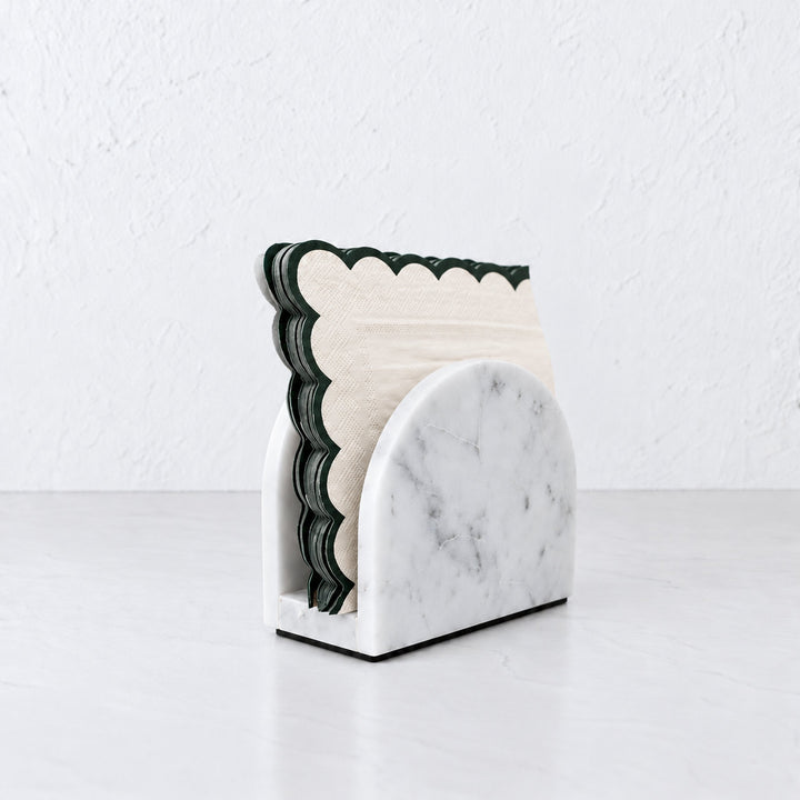 PISANI ARCH NAPKIN HOLDER  |  WHITE MARBLE
